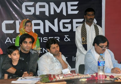 Film Star Arbaz Khan Film Writer/Director Saleem Murad Film Editor/Producer Naghman Saleem at Ga