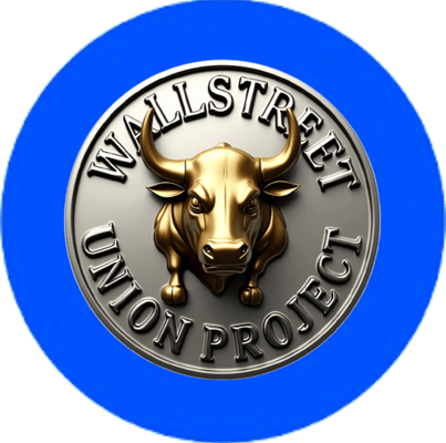 a wall street union union logo on a blue circle