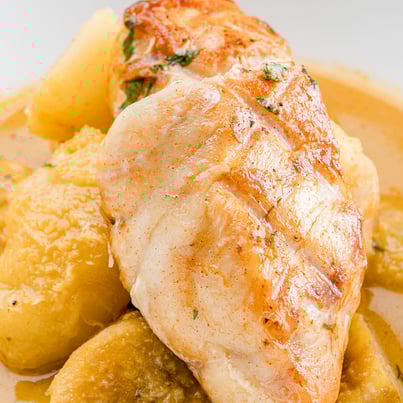 Fotografía de portafolio de un plato de mariscos