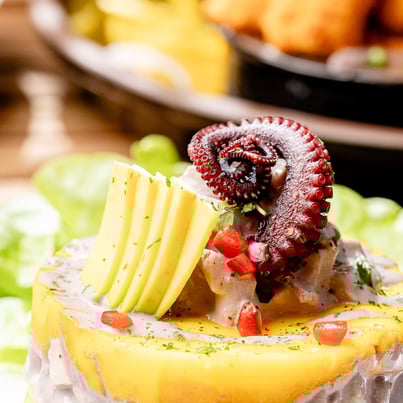 Fotografía de portafolio de un plato de mariscos