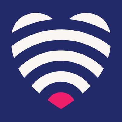 Mobily Logomark - network bands shaped in a heart