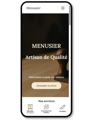 a menu menu on a mobile phone screen