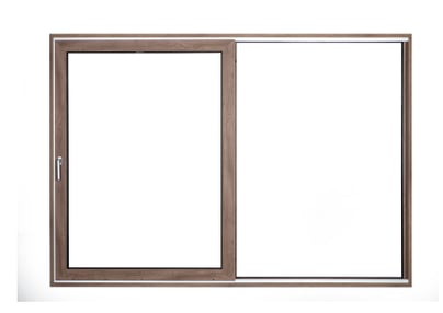 a window with a sliding glass door and a white wall