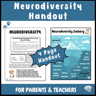 neurodiversity affirming handout and iceberg image