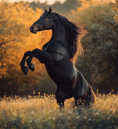 Mooie photo van een steigerend paard