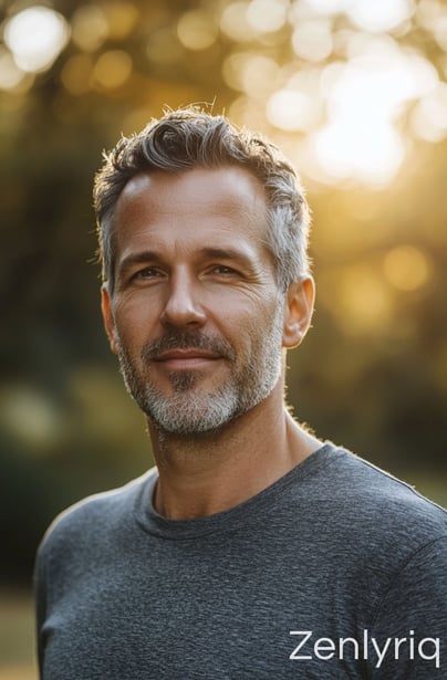 healthy middle-aged man standing outdoors, symbolizing stable energy and daily blood sugar support