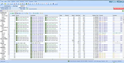 Omnipeek window with packets