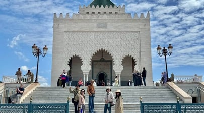 Rabat morocco a group of people standing in front of a building