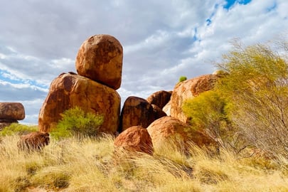 a large rock formation in the desert