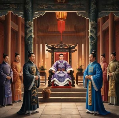 Trần Minh Tông và Quốc Phụ Quốc Chẩn Trong Cung Điện
