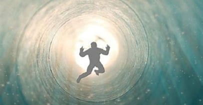 a man flying