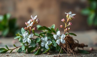  fresh valerian root plants with delicate pink flowers