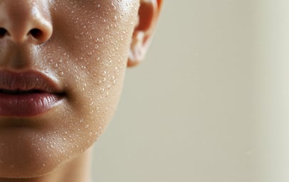 a woman with a wetsuit on her face