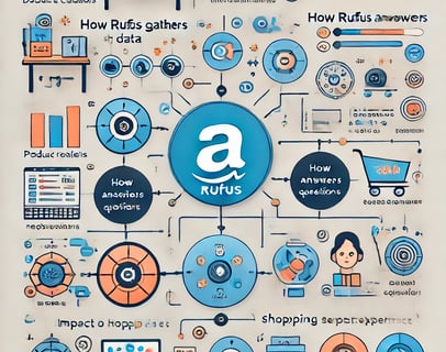 infographic illustrating how Amazon's Rufus AI assistant works