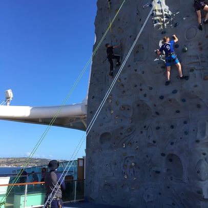 Climbing wall on a Royal Caribbean Ship 