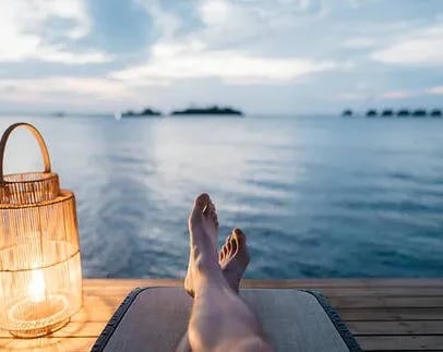 relaxing at the beach