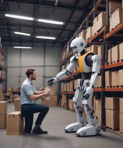 a robot that is standing in the water