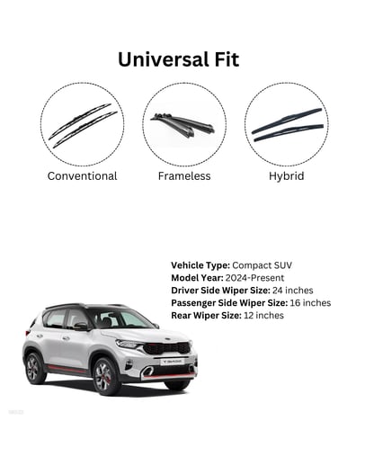 Graphite-coated Prootto wiper blade for Kia Sonet
