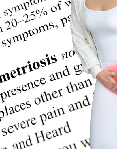 a woman with a pain in her pelvic area