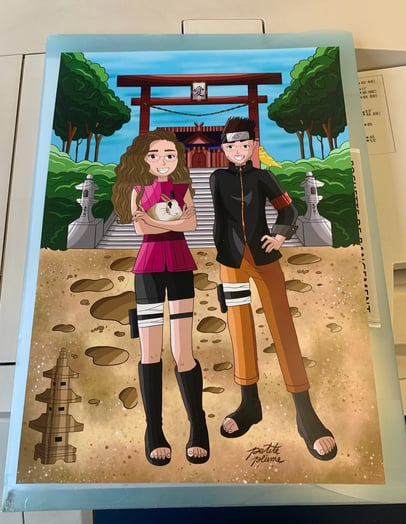 illustration couple ninja naruto, illustration manga sur petite plume