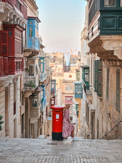 valletta street with letter box