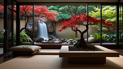 Japanese indoor garden | Interior design | living room | classic design