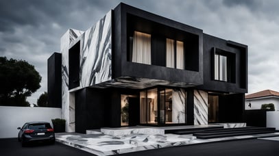 black and white marble exterior design | ultra modern house exteriors | designing a project | luxury real estate
