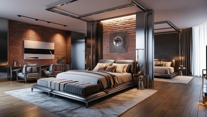 modern bedroom design | industrial lof style