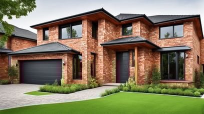 home exterior design with red bricks | traditional exterior design | front elevation with gutka | modern housing
