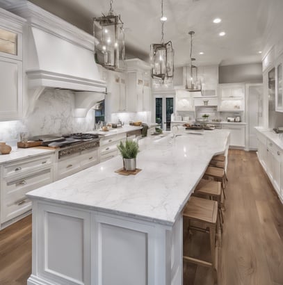 a white marble floor in a salon