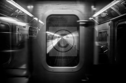 a subway train car with a sign that says no one is allowed