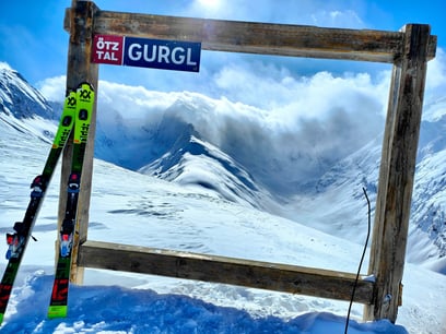 a pair of skis and a pair of skis in the snow