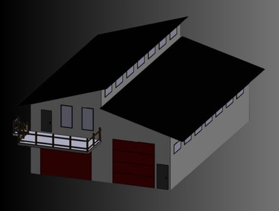 pre engineered steel frame shop with ADU additional dwelling unit for residential use.