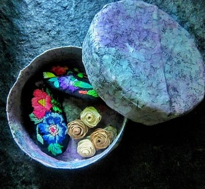 Recycled paper purple jewelry box