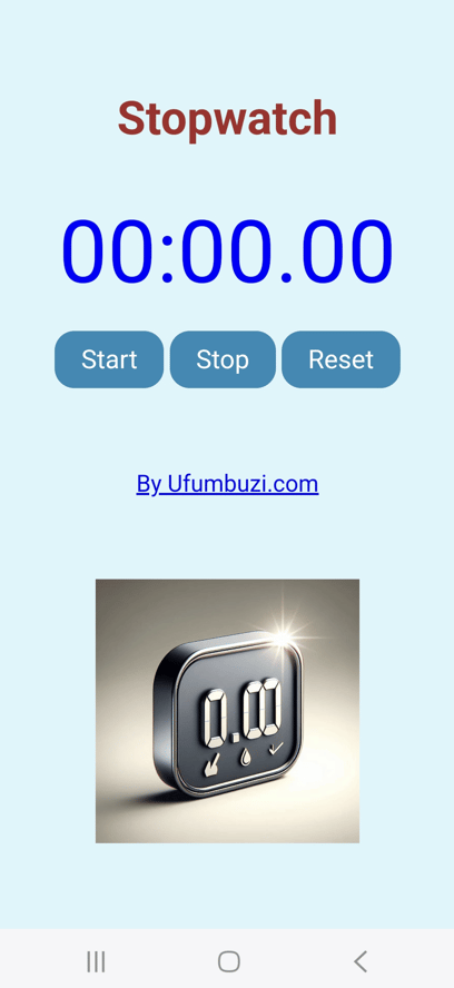First screenshot of the Stopwatch app