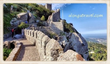 The  view of the Castle of Moors or  Sintra Moorish Castle in Sintra