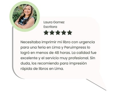 Testimonio sobre asesoría personalizada en impresión de libros – Peruimpress