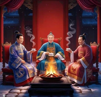Trần Thái Tông, Trần Quốc Khang, Trần Thánh Tông tụ họp