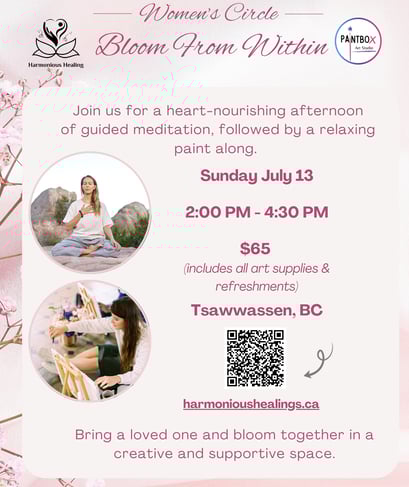 Art therapy, retreat painting, bloom from within paint party