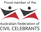 Australian Federation of Civil Celebrants Logo with a Link to Lana Weller profile page