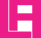 a pink letter e with a black and white letter e