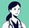 Icon of a female doctor representing client testimonials.
