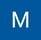 a blue and white letter m with a white letter m