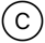un C noir dans un cercle noir