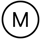 un M noir dans un cercle noir