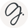 a logo with a cursive lowercase g