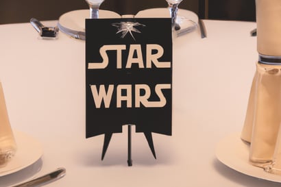 a star wars themed table setting with a star wars themed table