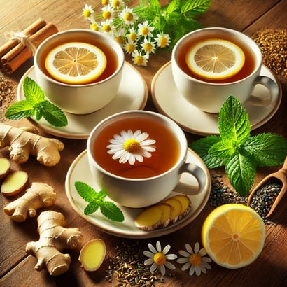 a cup of tea with lemonade and lemonade