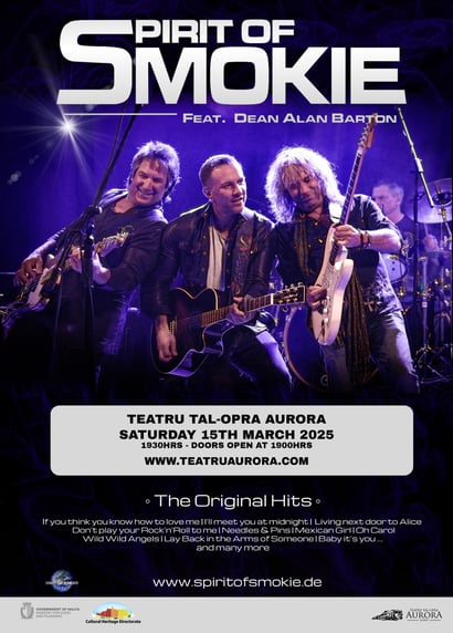 Poster for gig by The Spirit of Smokie, March 15, 2025.