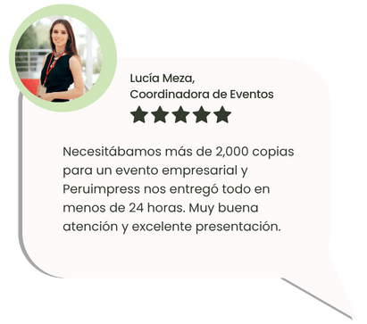 Testimonio sobre servicio de copias para empresas en Lima con Peruimpress
